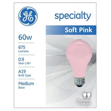 CURRENT GE Lighting 97483 60W Pink Light Bulb - 2 Pack 133597